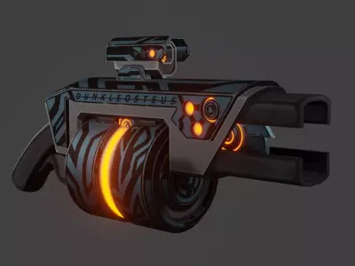 Sci-fi grenade launcher Low-poly 3D model