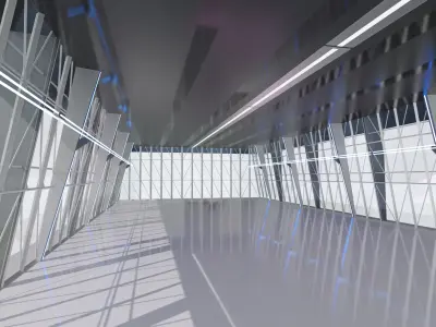 Sci-Fi Futuristic Corridor Concept hall Sci Fi Exhibition 3D model