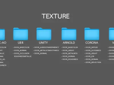 Metal industrial door Low-poly 3D model