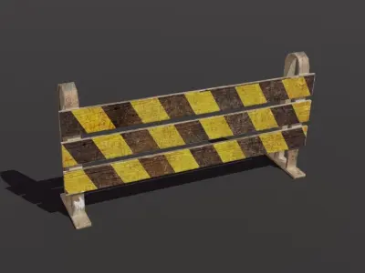 street old rusty fences - gameready Low-poly 3D model
