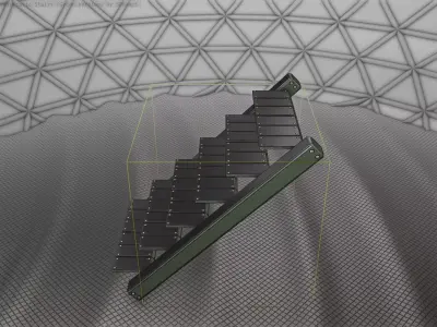 Sci-Fi Stairs - 15 - Green Version Low-poly 3D model