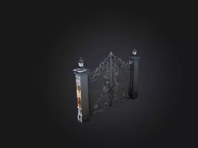 Custom Iron Gate Design Low-poly 3D model