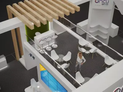 4-Modern Exhibition Booth 16x11m - 3ds Max - Corona Renderer Low-poly 3D model