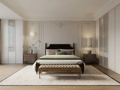 American Rustic Wood Style 3D Model 3D model