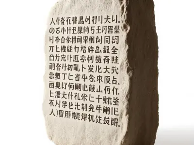 Cuneiform Inscribed Stone Tablet Relic model pack Low-poly 3D model