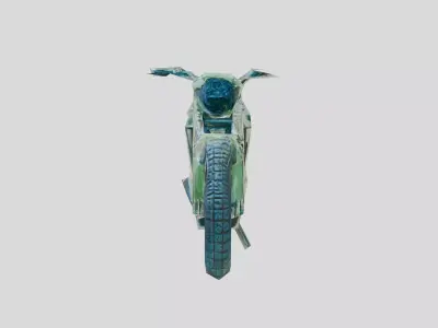 Green Motorcycle Model with Camouflage Pattern Low-poly 3D model