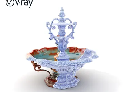 Ornate Decorative Fountain Model Pack Low-poly 3D model