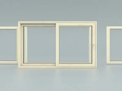 laos Aluminum Window Low-poly 3D model