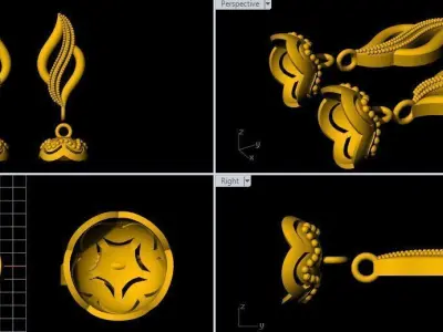 earrings 3dm file  3D print model