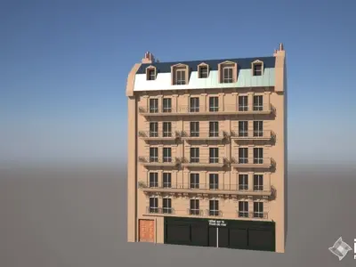 Paris Building 01 Low-poly 3D model