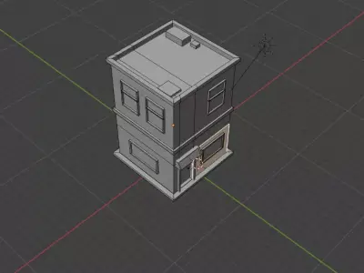 Stylized Low Poly City House - Game Ready Building Low-poly 3D model