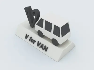 V for Van 3D print model