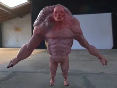 Mutant Zombie Low-poly 3D model