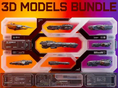 SPACESHIPS BUNDLE 4 - 95 assets 3D model