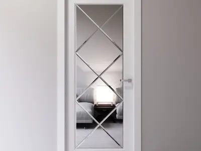 Interior door decorated with a mirror 3D model
