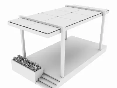 Pergola 3 gas station 3D model