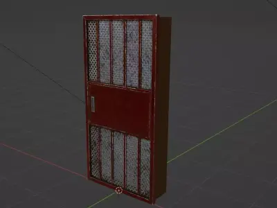 Cyberpunk Street Metal Door 3D model