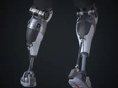Sci-fi robotic leg 3D model