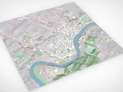 Cityscape Knoxville Tennessee USA 3D model