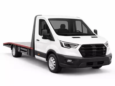 Modern Generic Flatbed Truck Contemporary Utility Transport 04 3D model
