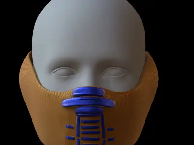 Gas mask helmet 3d model scifi Low-poly  Low-poly 3D model