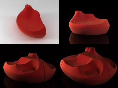 Saruyama chair designed 3D model