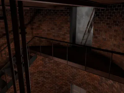 Water tower Low-poly 3D model 14