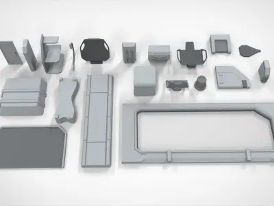 Sci-Fi architecture Elements collection 23 3D model