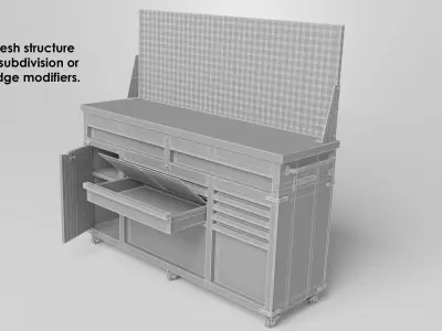 Garage 60inch tool cabinet 3D model