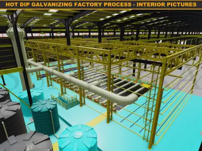 HOT DIP GALVANIZING FACTORY PROCESS Low-poly 3D model