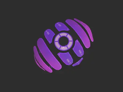 Scifi Parachute A05 Projection  - Character Accessories Design Low-poly 3D model