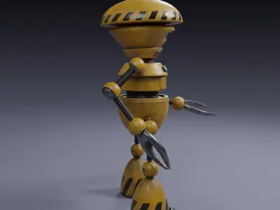 caracter low-poly 3d model   robot manipulator Low-poly 3D model