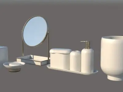 batroom accesories Low-poly 3D model