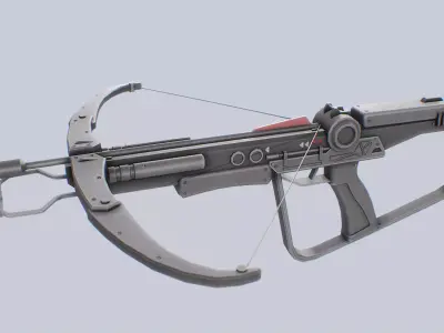 Scifi crossbow Low-poly 3D model
