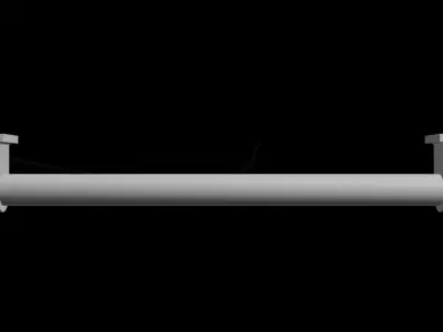 Florescent Tube Light Low-poly 3D model