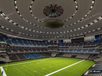 Caesars Superdome - New Orleans USA Low-poly 3D model