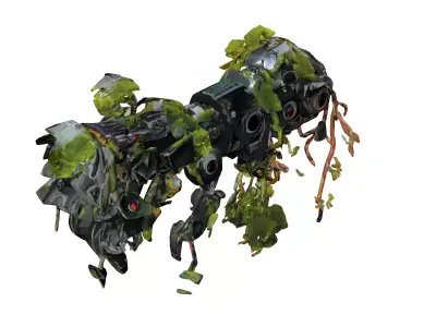Overgrown SciFi Robot Arm Low-poly 3D model