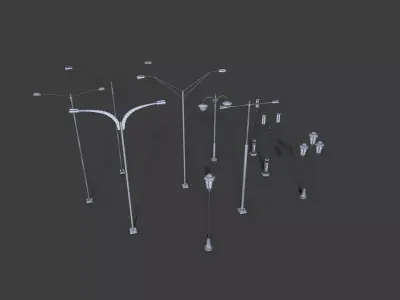 Street Lights Pack Low-poly 3D model