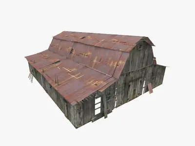 Old Barns Collection Low-poly 3D model