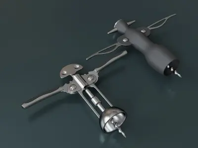 Two different wine corkscrews 3D model