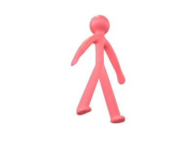 Stick Men v1 009 Low-poly 3D model