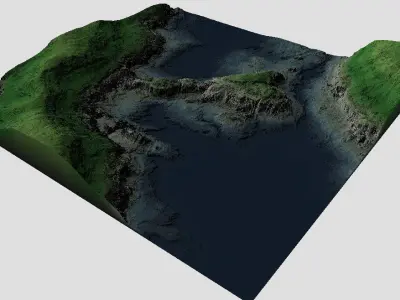 Detailed Coast Model Low-poly 3D model