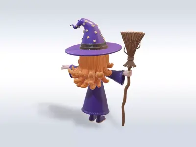 Adorable Witch halloween Character 3D model