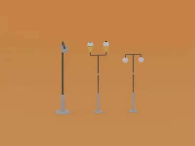 Street assets 2 Low-poly 3D model