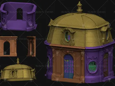 French Folly Ornate Building Chateau castle Palace 3D printable  3D print model