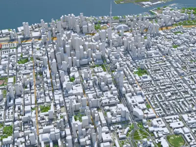 Toronto Downtown Canada Low-poly 3D model