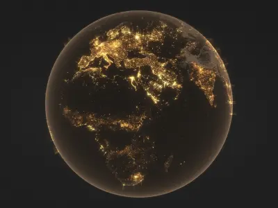 86k Earth Nightlight Map 3D model