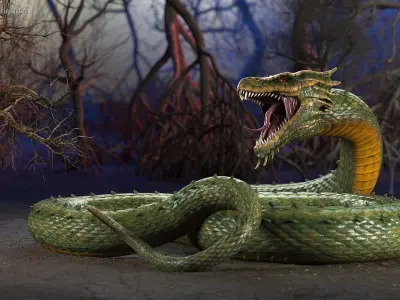  Mythical Dragons Realistic Rigged for Cinema 4D Collection 2 
