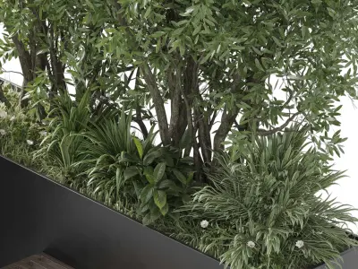 Urban Environment - Urban Furniture - Green Benches  3D model