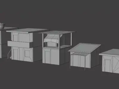 Favela Modular Pack Low-poly 3D model